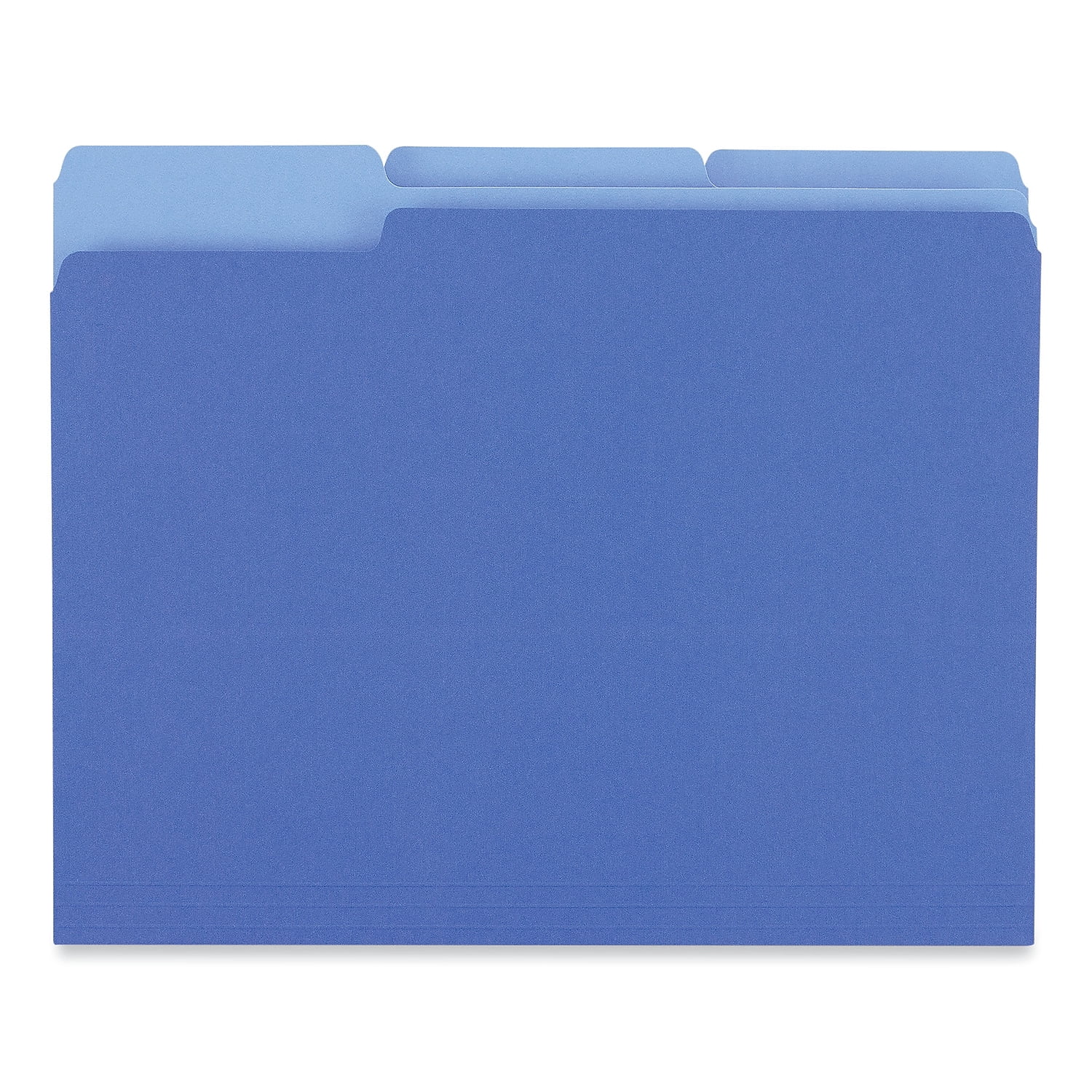 Universal UNV12301 1/3-Cut Assorted Tab Interior File Folders - Letter Size, Blue (100/Box)