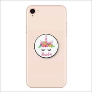 Angle View: Happy Unicorn Personalized Cell Phone Grip