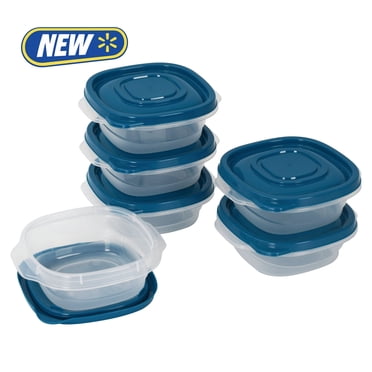 Mainstays Semi Durable Square 1.26cup Plastic Food Storage Container 6 Pack, Best Used for Small Leftover Storage and Reheating