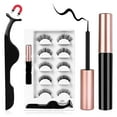 thumbnail image 1 of Natural Magnetic Eyelashes with Liquid Eyeliner Set, 5 Pairs 3D Thick Long False Lashes, Reusable Waterproof Eyelash Kit, 1 of 7