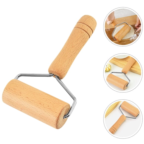 HONITANO Pastry Pizza Roller Light Brown Wood Nonstick 1Pcs for Home Use