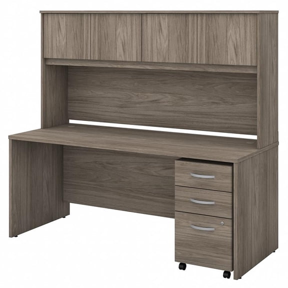 Studio C 72W Desk with Hutch and Drawers in Modern Hickory - Engineered Wood