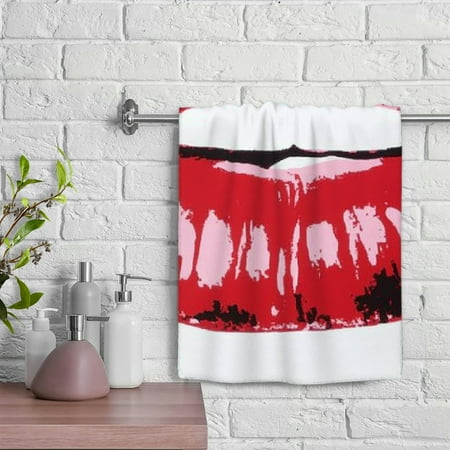 

ZFLMY Lip Print Red Lipstick Pop Art Kitchen Towels Save 100% Polyester for Bathroom Hotel Gym and Spa 29.5x13.8 Inches Soft Bath Towel 29.5x13.8in
