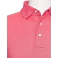 thumbnail image 2 of AKA Men's Solid Polo Shirt Classic Fit - Pique Chambray Collar Comfortable Quality Coral Medium, 2 of 4