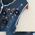 thumbnail image 6 of Felirenzacia Women's Floral Crochet Vest Hollow Out Open Front Vintage Boho Lace Button Sleeveless Crochet Knit Cardigan,Navy,Free Size, 6 of 7