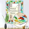 thumbnail image 4 of DESIGN ART Designart 'Vintage Flowers 5' Bohemian and Eclectic Mirror - Modern Printed Wall Mirror 27.6 in. wide x 39.4 in. high, 4 of 5