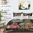 thumbnail image 3 of Christmas Bedding Duvet Cover Set Twin Size 4 Pieces Winter Xmas Cats Trees Gifts Flowers Brown Woods Bedding Set with Zipper Closure, 1 Comforter Cover 68x86 Inches 1 Flat Sheet & 2 Pillow Cases, 3 of 7