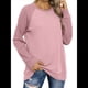 thumbnail image 3 of Sudadera Ligera de Larga con Cuello Redondo y Diseño Raglán con Bloques de Color para Mujer Rosa M, 3 of 10
