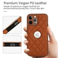 thumbnail image 5 of Logo View Design Compatible with iPhone 12 Pro Max Phone Case Luxury Diamond Plaid PU Leather Vintage Slim Non-Slip Soft Grip Shockproof Anti-fall Heavy Duty Protective Case Cover,Brown, 5 of 7