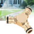 thumbnail image 5 of Brass Tee Hose Connector - Three Way Water Hose Adapter for Home Garden, 5 of 5