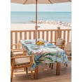 thumbnail image 2 of Outdoor Tablecloths with Umbrella Hole & Zipper, Jellyfish Coastal 60 x102 Inch Rectangle Tablecloths, Summer Nautical Starfish Coral Grey Wooden Waterproof Table Cloth, Patio/Pool Table Covers, 2 of 8
