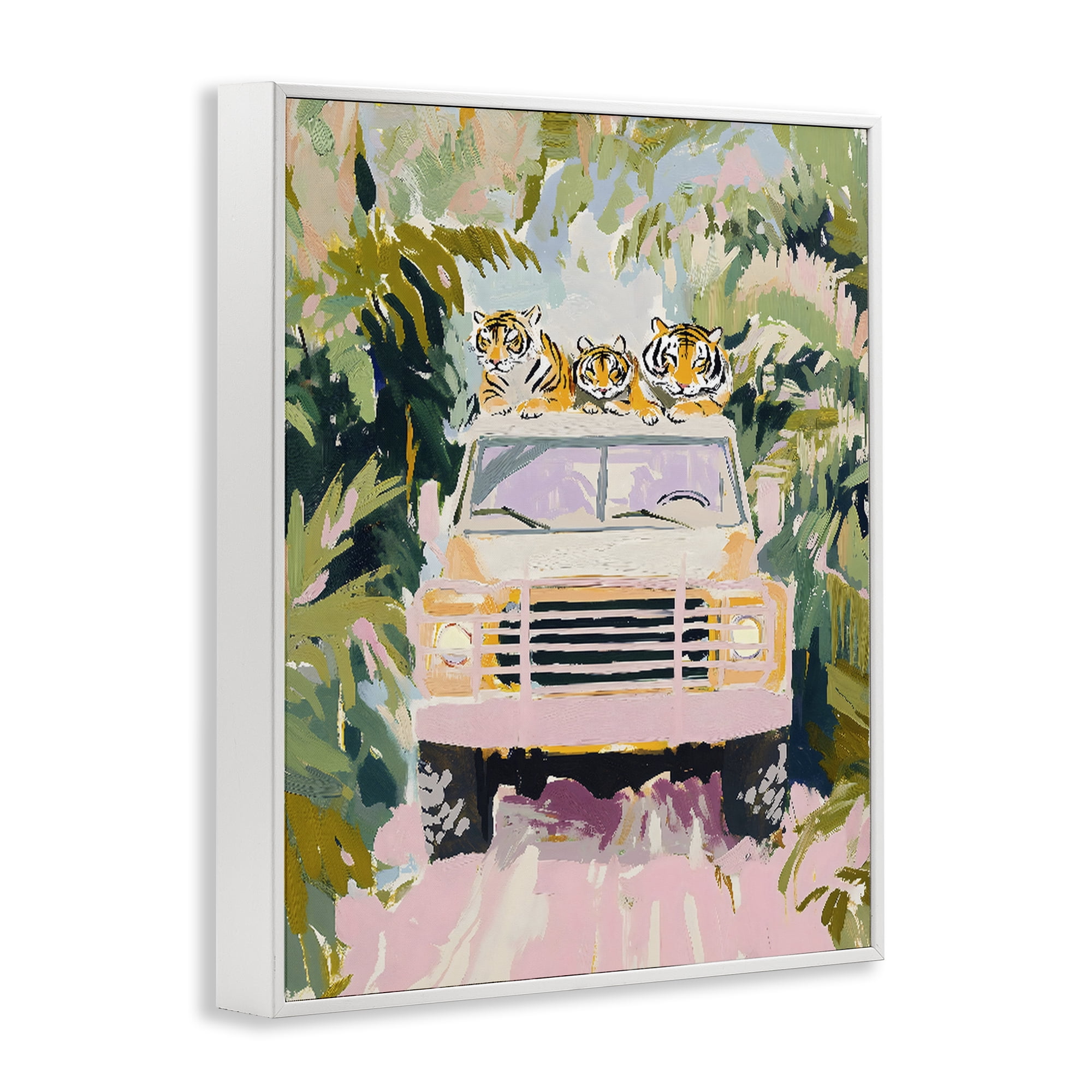 Stupell Industries Safari Trip Tiger Trio White Framed Giclee Art, design by The Prints Vibe