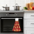 thumbnail image 6 of SKYSONIC 2 PCS Hanging Hand Towels,Christmas Gingerbread Cookies Red Hand Dry Towels for Kitchen & Bathroom,Hanging Towel Set with Hanging Loop, 12"x17", 6 of 6