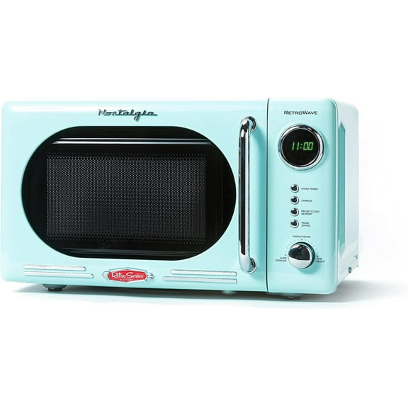 Nostalgia Retro 0.7 Cu. ft. 700-Watt Countertop Microwave Oven, Aqua
