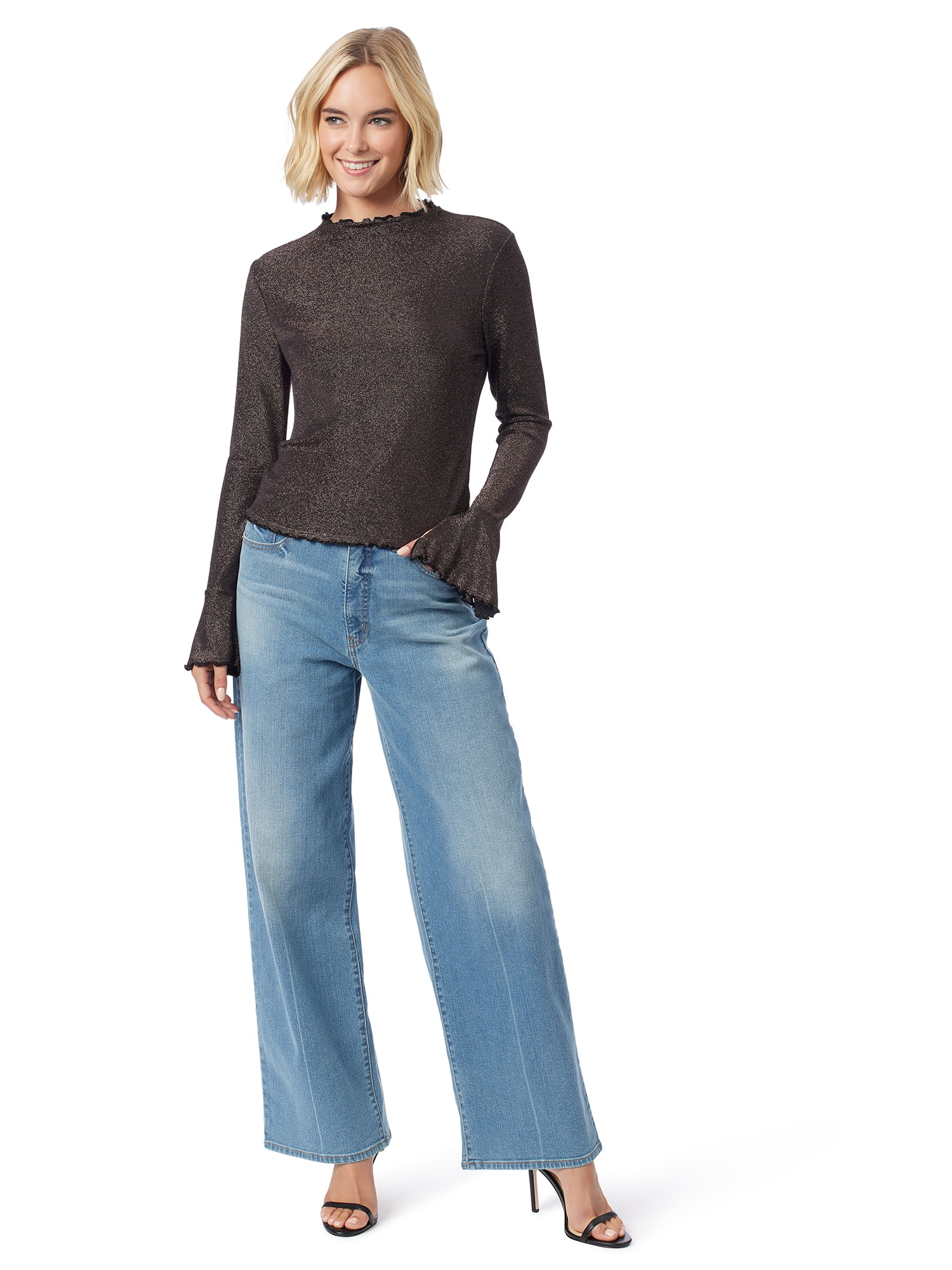 Jessica Simpson Women's and Women's Plus Savana Sparkle Knit Top, Sizes XS-4X