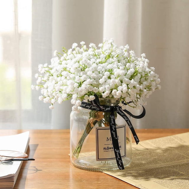 10 Uds. Ramo de flores artificiales artificiales para aliento de bebé, flor a granel de Gypsophila en blanco para corona de boda, decoración de jardín para fiesta en casa