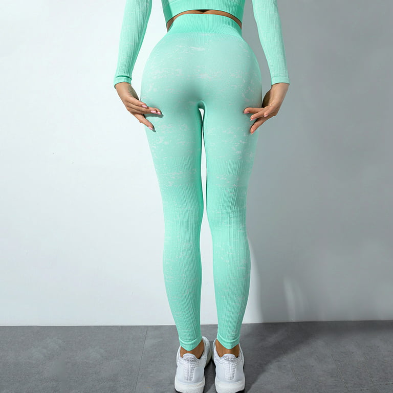 Women' Yoga Pants Bright Sports Pants Thin High Waist Fitness Pants Yoga  Pants Mint Green M