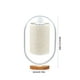 thumbnail image 3 of Lámpara de mesa regulable de 3 vías para dormitorio | Base maciza de madera redonda para tela de lino | Bombilla LED incluida | Lámpara compacta de mesita de noche que cuida los ojos | Moderno, 3 of 9