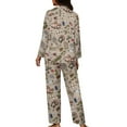 thumbnail image 5 of Kuiaobaty Mushroom Print Pajamas Set Women's Long Sleeve Shirts and Full Length Pants Pajamas Set Soft Comfy Loungewear 2 Pieces Outfit Home Apparel Sleepwear Set, Size XL, 5 of 7