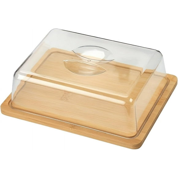 Large Butter Dish, Elegant Butter Keeper Dish, Glass Butter Dish with Lid, Cream Cheese Serving Dish, Multifunctional Covered Butter Dishes for Block of Cheese and Cream