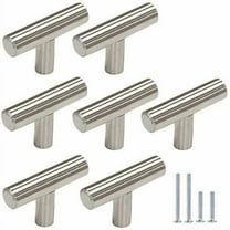 10 Pack Single Hole 2" T Bar Kitchen Cabinet Door Handles Drawer Pulls in Satin Nickel