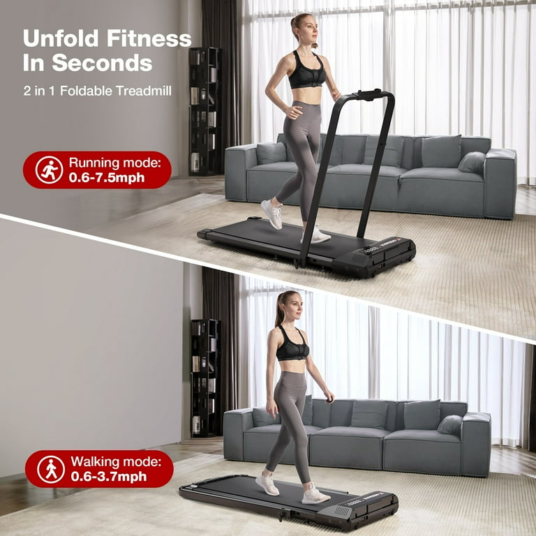 Geemax 2 in 1 Foldable Treadmill, 3.0HP, Under Desk, 265lbs Geemax 2 in 1 Foldable Treadmill, 3.0HP, Under Desk, 265lbs