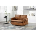 thumbnail image 2 of 46" Accent Sofa, Convertible Sleeper Sofa Bed, Modern Loveseat Couch with Pull Out Bed, Small Love Seat Futon Sofa Bed with Headboard, 2 Pillows Side Pockets for Living Room,Coffee+Microfiber, 2 of 7