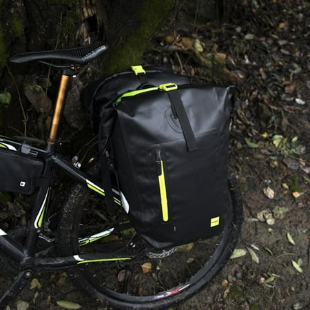 25L Bike Bag Waterproof Rear Rack Pannier Single Cycling Bag Black 
