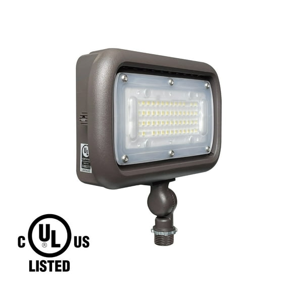 GKOplus 45W Outdoor Security LED Flood Lights 120-277V, Waterproof, 150W PSMH Equivalent, 5400 Lumens, 5000K Daylight White, 70CRI, UL-Listed, 1/2" Adjustable Knuckle Mount, 5 Years Warranty