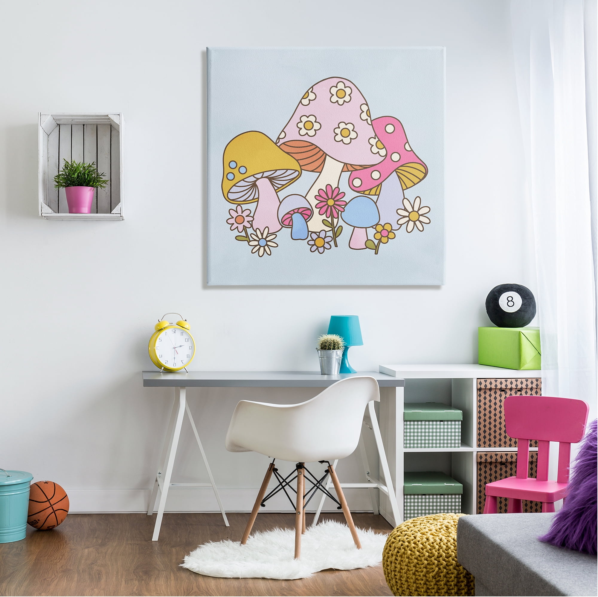 Stupell Industries Groovy Patterned Mushrooms Botanical & Floral Painting Gallery Wrapped Canvas Art Print Wall Art, 36 x 36