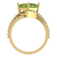 thumbnail image 4 of 2.3075 ct Princess Cut Natural Peridot Solitaire with Simulated Diamond Accents 18K Yellow Gold Womens Engagement Ring, 4 of 5