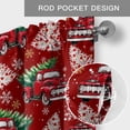 thumbnail image 6 of Red Truck Christmas Farmhouse Short Window Curtain Valances, Xmas Tree Snowflake Winter Rod Pocket Kitchen Valances for Living Room Bedroom Bathroom Cafe 42" x 18", 6 of 8