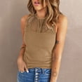 thumbnail image 4 of Sngxgn Women's Camisole Tank Top Undershirt Spaghetti Strap Basic Camisoles(Khaki,M), 4 of 7