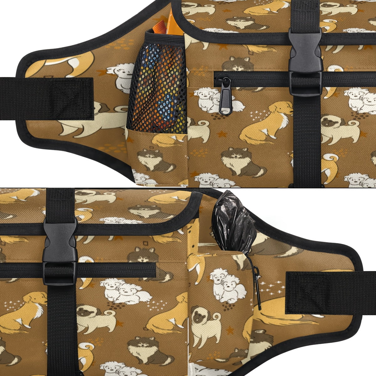 Cute Dog Pattern Pet Walking Fanny Pack