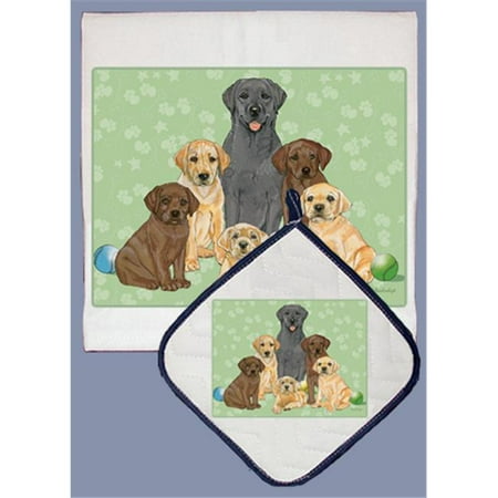 

Dish Towel and Pot Holder Set - Labrador Mix Family
