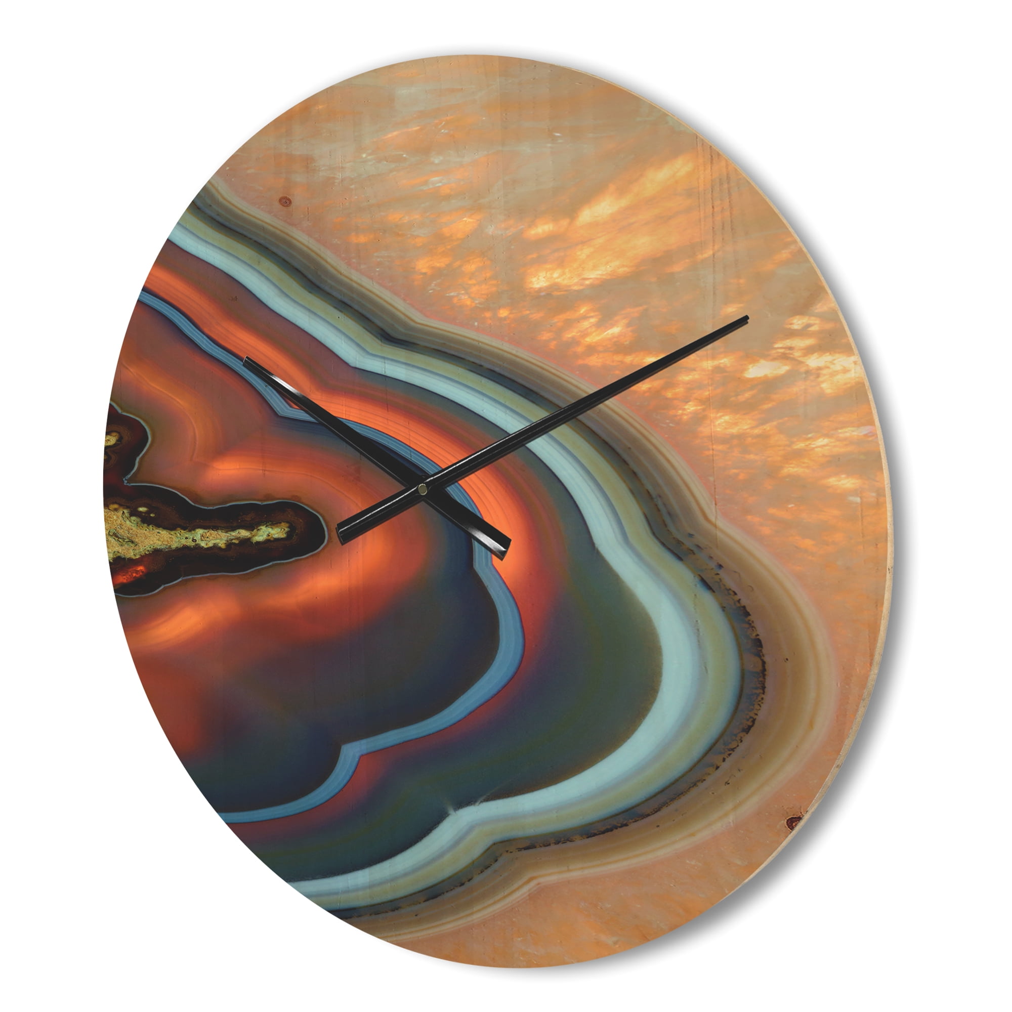 Designart 'Fractal Mineral Texture ' Modern Wood Wall Clock