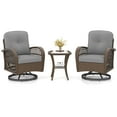 thumbnail image 2 of Costway 3 PCS Patio Swivel Rocker Set Gliding Bistro Furniture Set with Tempered Glass Table Gray, 2 of 10