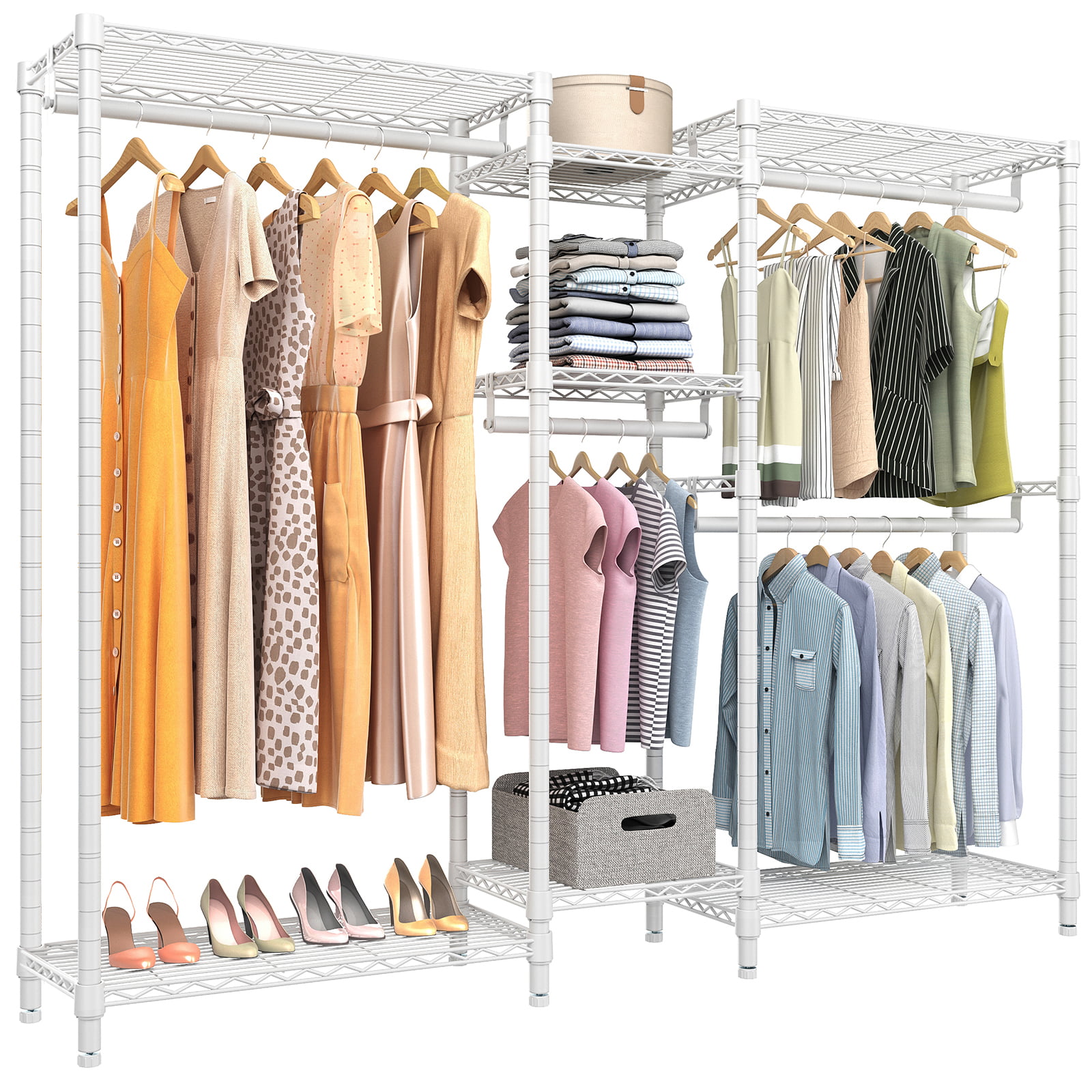 VIPEK 5 Tiers Wire Garment Rack Heavy Duty Clothes Rack Portable Clothes Ward... 