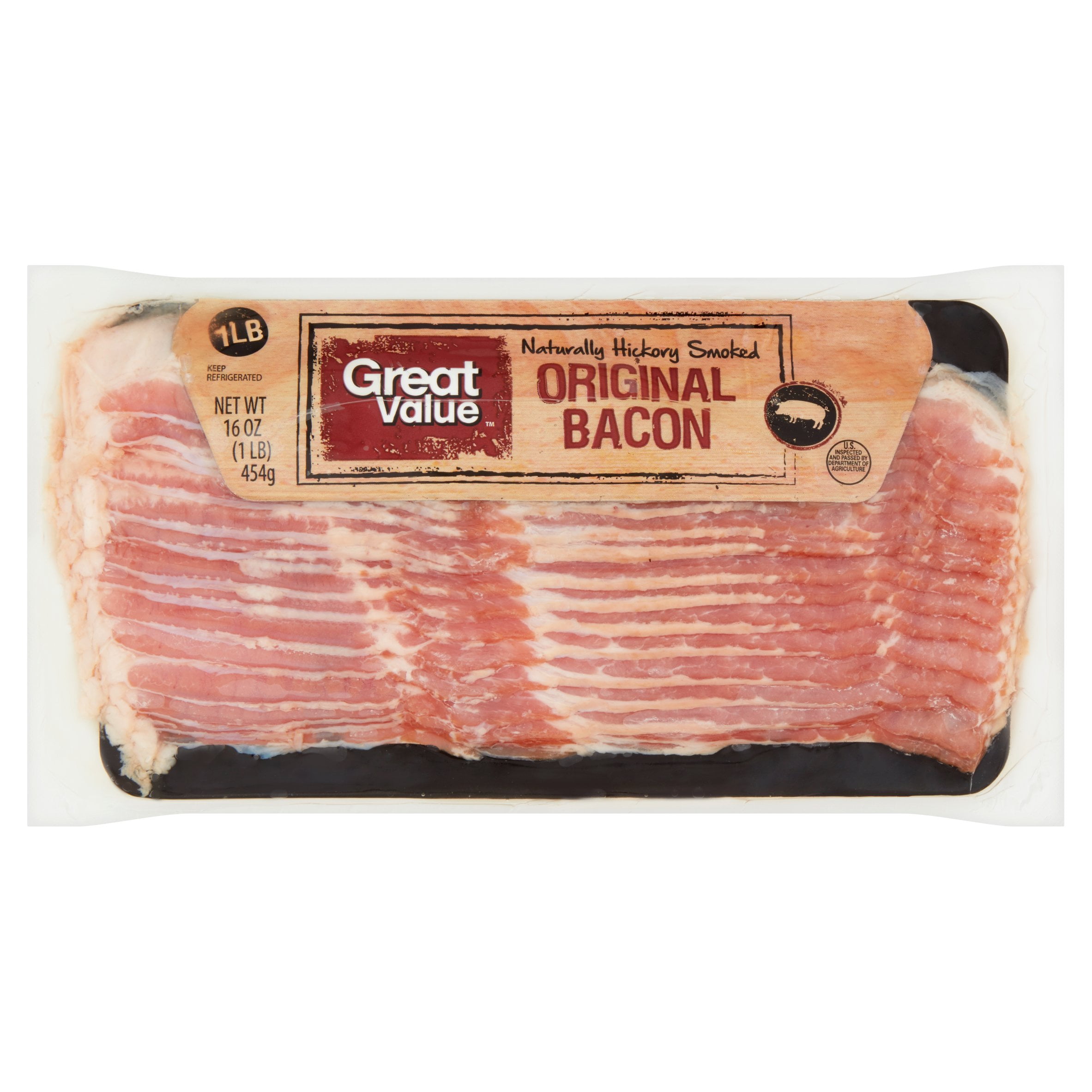Great Value Naturally Hickory Smoked Original Bacon, 16 oz by Wal-Mart Stores, Inc.