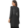 thumbnail image 6 of vastwit Womens Long Open Front Cardigan 3/4 Sleeve Solid Chiffon Coat Jacket Lightweight Outwear Black XXL, 6 of 7