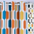 thumbnail image 2 of DriftAway Riley Geo Thermal Insulated Blackout Curtains Grommet Top Blackout Draperies 90 Curtains Light Blocking Window Curtain Panels Set of 2 for Nursery Modern Geometric Patterns Teal Gold Orange, 2 of 8