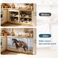 thumbnail image 4 of Brown Horse Cabinet Curtains for Kitchen 35"W x 35"L, Western Rustic Country Sand Desert Mountain Wildlife Laundry Sink Cabinets Magic Tape Short Curtain Privacy Panel for Bathroom Vanity Cabinets, 4 of 9