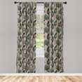 thumbnail image 4 of Ambesonne Tropical Window Curtains, Tropic Bird of Paradise, Each 28" W x 95" L, Pink Forest Green Seafoam, 4 of 4