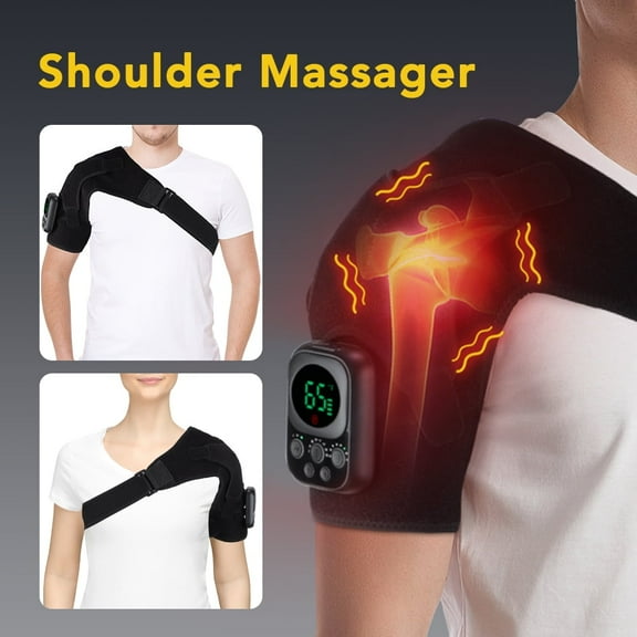 Flaremore Heated Shoulder Brace Wrap,Electric Shoulder Heating Pad with App Remote Control,5000mAh Rechargeable Cordless Shoulder Massager with 3 Adjustable Vibrations and Heating Modes for Relax