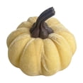 thumbnail image 2 of Fall Pumpkin Decor, 4 Inch Diameter Beige Plush Halloween Pumpkin, Small Pumpkin Decor, Fall Coffee Table Decor, Cozy Velvet Faux Pumpkin Figurine Accent for Autumn Household, 2 of 3