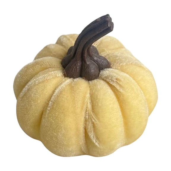 Halloween Pumpkin Party Decorations, Simulation Pumpkin Figurine for Fall Party Gift, Beige