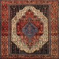thumbnail image 1 of Ahgly Company Machine Washable Indoor Square Traditional Gold Brown Area Rugs, 8' Square, 1 of 7
