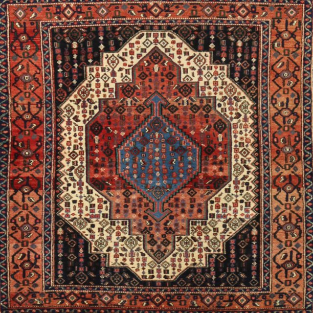 Ahgly Company Tapis d'Intérieur Lavables en Machine, Carrés Traditionnels Brun Doré, 8' Carré