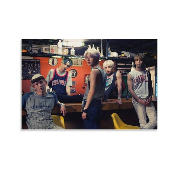SHINee Boy Band K-pop Poster South Korean Wall Art Poster Gifts Bedroom Prints Home Decor Hanging Picture Canvas Painting Posters 16x24inch(40x60cm)