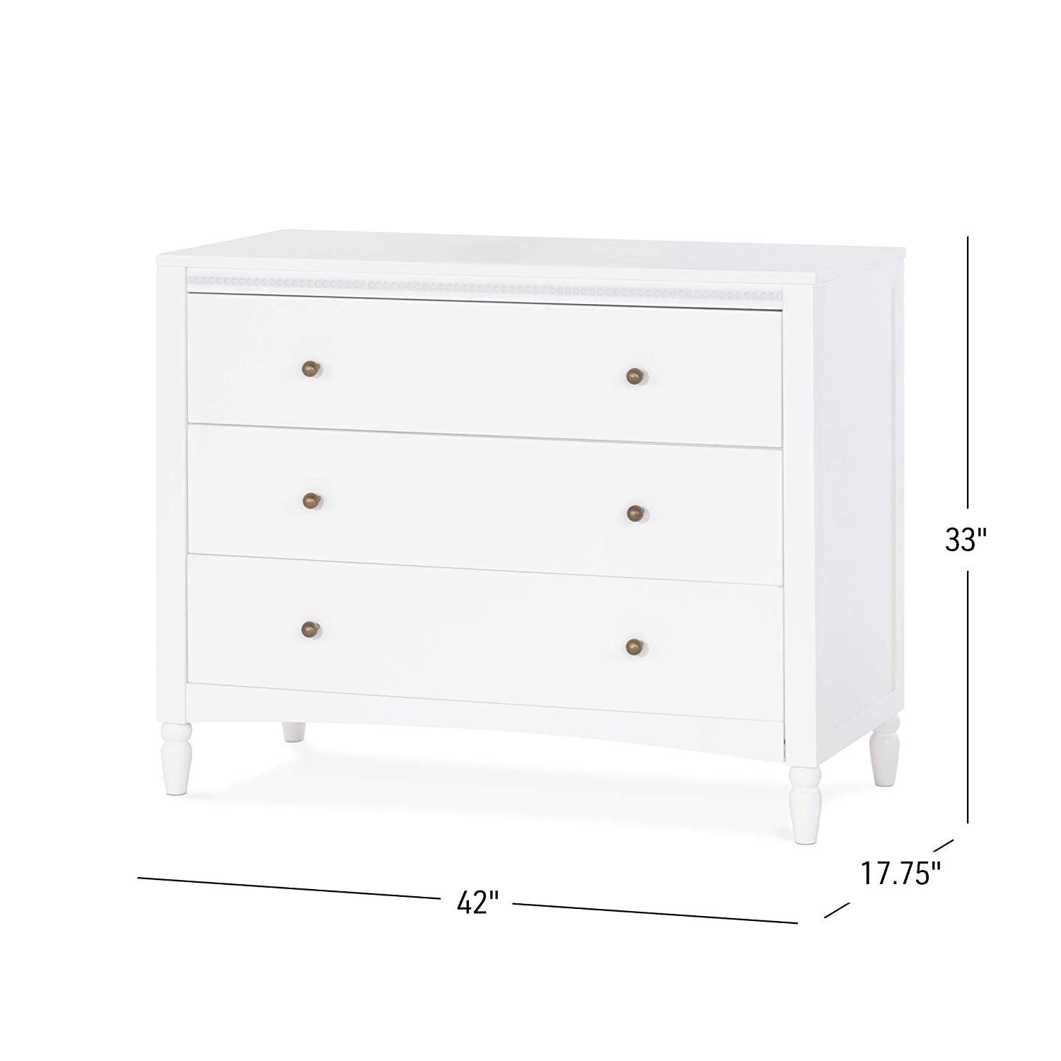 Stella 3-Drawer Dresser, Matte White